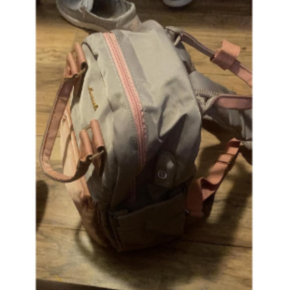 Women Pink & Grey Stylish Waterproof Mini Backpack with USB Port main image 10
